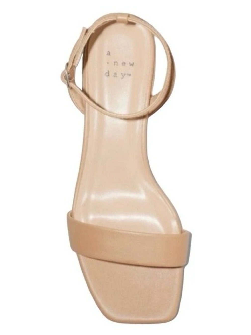 A New Day NWT Women's Tan Faux Leather Delores Ankle Strap Sandals - Size 8 - Picture 2 of 6